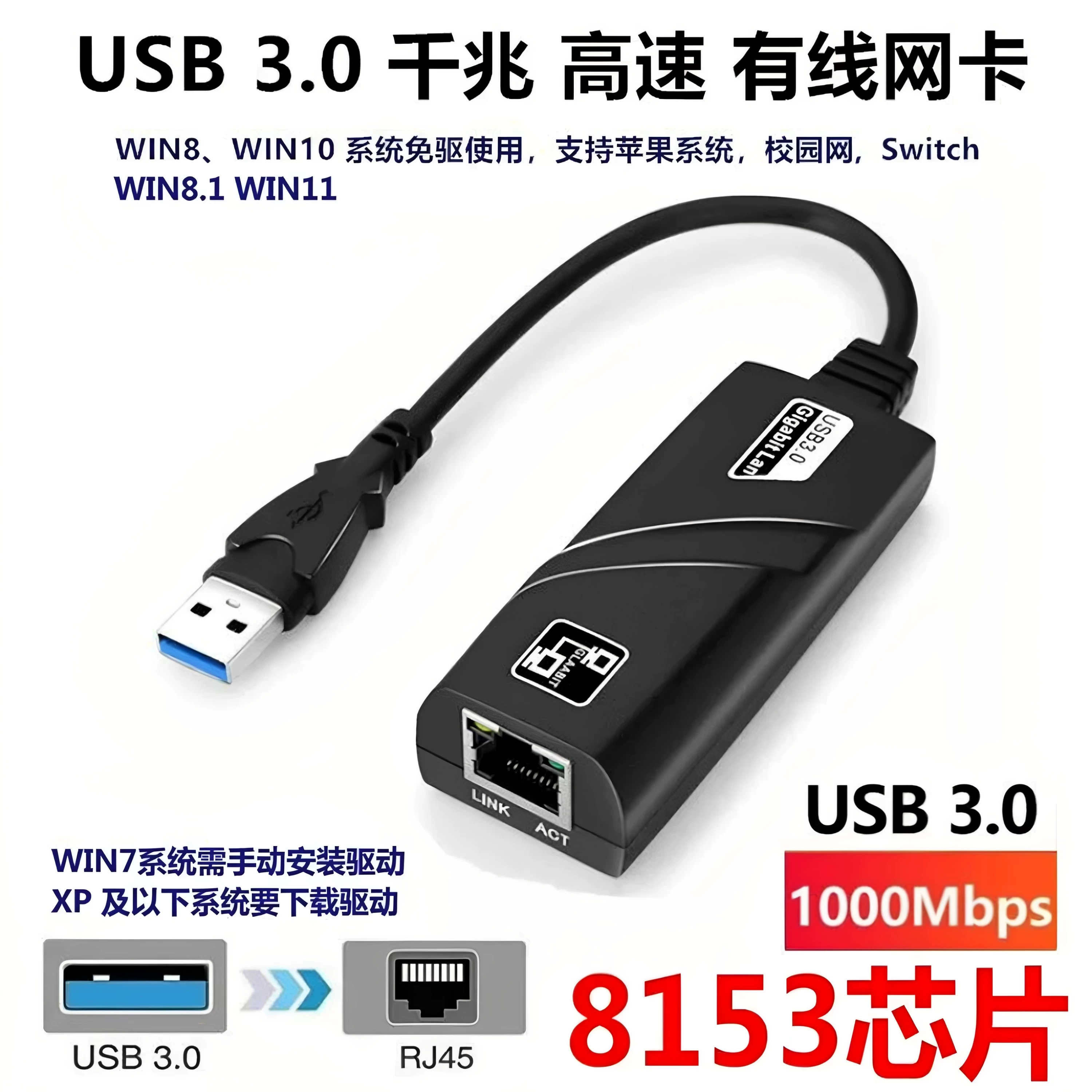 RTL8153 USB 3.0 千兆网卡