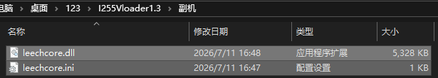 副机文件夹中的 leechcore 文件